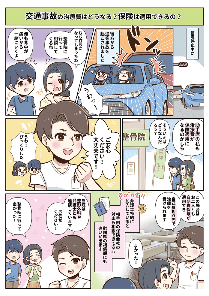 交通事故の治療費はどうなる？保険は適用できるの？